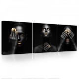 Consalnet Vászonkép 3 darabos, Arany kontúrral, 3 db 25x25 cm méret