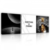 Consalnet Vászonkép 3 darabos, Everything is possible, 3 db 25x25 cm méret