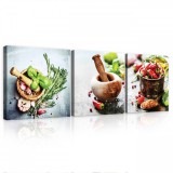 Consalnet Vászonkép 3 darabos, Fűszerek, 3 db 25x25 cm méret