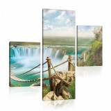 Consalnet Vászonkép 3 darabos, Híd és vízesés 130x80 cm méretben