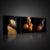 Consalnet Vászonkép 3 darabos, Narancs, 3 db 25x25 cm méret