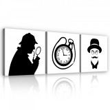 Consalnet Vászonkép 3 darabos, Nyomozók, 3 db 25x25 cm méret