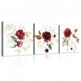 Consalnet Vászonkép 3 darabos, Rajzolt rózsák, 3 db 25x25 cm méret