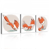 Consalnet Vászonkép 3 darabos, Rókák, 3 db 25x25 cm méret