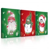 Consalnet Vászonkép 3 darabos, Téli figurák, 3 db 25x25 cm méret