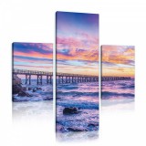 Consalnet Vászonkép 3 darabos, Tengerpart és móló 130x80 cm méretben