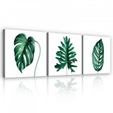 Consalnet Vászonkép 3 darabos, Trópusi levelek, 3 db 25x25 cm méret
