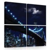 Consalnet Vászonkép 4 darabos, Brooklyn Bridge 50x50 cm méretben