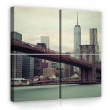 Consalnet Vászonkép 4 darabos, Brooklyn Bridge 50x50 cm méretben