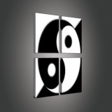 Consalnet Vászonkép 4 darabos, Jin Jang 50x50 cm méretben