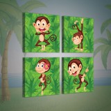 Consalnet Vászonkép 4 darabos, Majom 50x50 cm méretben