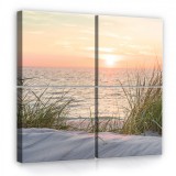 Consalnet Vászonkép 4 darabos, Naplemente tengerparton 50x50 cm méretben