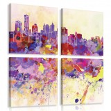 Consalnet Vászonkép 4 darabos, Színes város 50x50 cm méretben