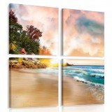 Consalnet Vászonkép 4 darabos, Tengerpart 50x50 cm méretben