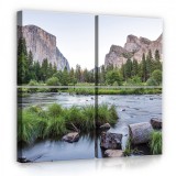 Consalnet Vászonkép 4 darabos, Tó a hegyek között 50x50 cm méretben