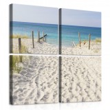 Consalnet Vászonkép 4 darabos, Út a tengerpartra 50x50 cm méretben
