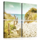 Consalnet Vászonkép 4 darabos, Út a tengerpartra 50x50 cm méretben