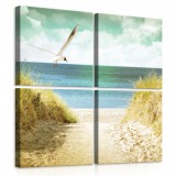 Consalnet Vászonkép 4 darabos, Út a tengerpartra 50x50 cm méretben