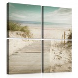 Consalnet Vászonkép 4 darabos, Út a tengerpartra 50x50 cm méretben