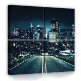 Consalnet Vászonkép 4 darabos, Út a városban 50x50 cm méretben