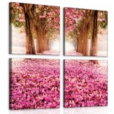 Consalnet Vászonkép 4 darabos, Virágzó fák 50x50 cm méretben