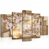 Consalnet Vászonkép 5 darabos, 3D, Absztrakt virágokkal 100x60 cm méretben