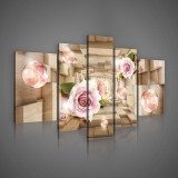 Consalnet Vászonkép, 5 darabos, Alagút gömbökkel és rózsákkal 170x100 cm méretben