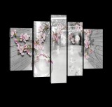 Consalnet Vászonkép, 5 darabos, Alagút virágokkal 170x100 cm méretben