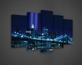 Consalnet Vászonkép 5 darabos, Brookly Bridge 100x60 cm méretben