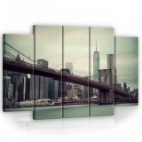 Consalnet Vászonkép, 5 darabos Brooklyn Bridge, New York 150x100 cm méretben