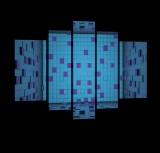 Consalnet Vászonkép, 5 darabos, Csempe minta 170x100 cm méretben