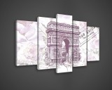 Consalnet Vászonkép 5 darabos, Diadalív Párizs 100x60 cm méretben