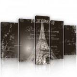 Consalnet Vászonkép 5 darabos Eiffel torony, Párizs 100x60 cm méretben