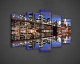 Consalnet Vászonkép 5 darabos, Éjszakai New York 100x60 cm méretben