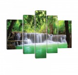 Consalnet Vászonkép, 5 darabos, Erdei vízesések 170x100 cm méretben