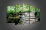 Consalnet Vászonkép 5 darabos, Erdő tóval 100x60 cm méretben