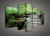 Consalnet Vászonkép, 5 darabos, Erdő tóval 170x100 cm méretben