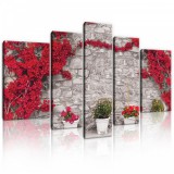 Consalnet Vászonkép, 5 darabos, Falra futott virágok 170x100 cm méretben