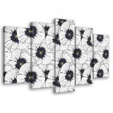 Consalnet Vászonkép 5 darabos,Fehér pipacsok 100x60 cm méretben