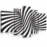 Consalnet Vászonkép, 5 darabos, Fekete-fehér 3D 170x100 cm méretben