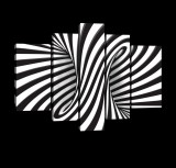 Consalnet Vászonkép, 5 darabos, Fekete-fehér 3D 170x100 cm méretben