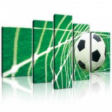 Consalnet Vászonkép, 5 darabos, Focilabda a hálóban 170x100 cm méretben