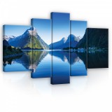 Consalnet Vászonkép, 5 darabos, Folyó a hegyek közt 170x100 cm méretben