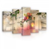 Consalnet Vászonkép 5 darabos, Futó zöldek,virágok 100x60 cm méretben