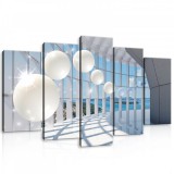 Consalnet Vászonkép 5 darabos, Gőmbök a teraszon,háttérbe a tenger 100x60 cm méretben