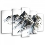 Consalnet Vászonkép 5 darabos, Havas hegycsúcsok 100x60 cm méretben