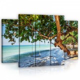 Consalnet Vászonkép, 5 darabos Hinta a tengernél 150x100 cm méretben