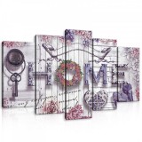 Consalnet Vászonkép 5 darabos, HOME felirat 100x60 cm méretben