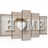 Consalnet Vászonkép 5 darabos, HOME felirat 100x60 cm méretben