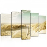 Consalnet Vászonkép 5 darabos, Homokos nádas a tengerparton 100x60 cm méretben